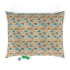 Comfy Cotton Pet Bed - Playful Fish and Bones - Dipaliz - Beds