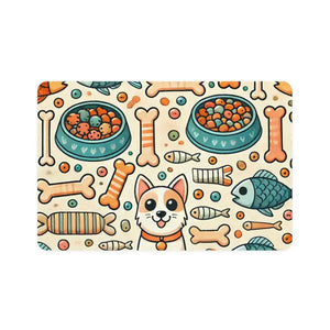 Stylish Non-slip Pet Food Mat - Mess-free Meals - Dipaliz - 12’’ × 18’’ / Rectangle - Bowl Mats