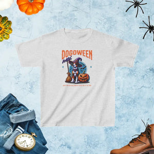 Dog Halloween Kids Heavy Cotton Tee with Ribbed Knit Collar - Dipaliz - Ash / Xs - T-shirts