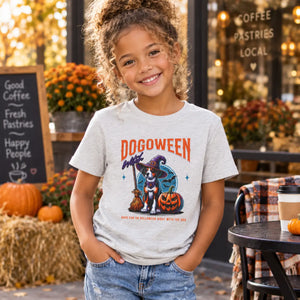 DipaliZ Kids Heavy Cotton Tee Dog Halloween Design