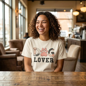 Dog Lover T-shirt, Cute Paw & Puppy Graphic Tee - T-shirts