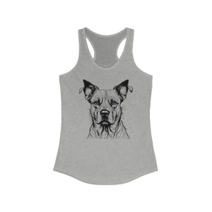 Slim Womens Ideal Racerback Tank - Dog Sketch Design - Dipaliz - Tops