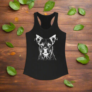 Slim Womens Ideal Racerback Tank - Dog Sketch Design - Dipaliz - Tops