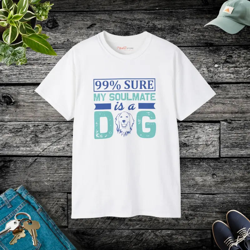 Dog Soulmate Cotton Tee: Show off your Style & Pup Passion! - White / s T-shirt