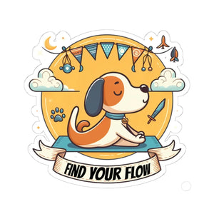 Vibrant Flow Cute Dog Stickers - Yoga Poses - Dipaliz - Decorative