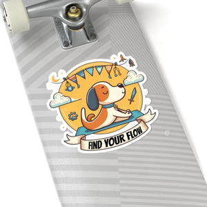 Vibrant Flow Cute Dog Stickers - Yoga Poses - Dipaliz - Decorative