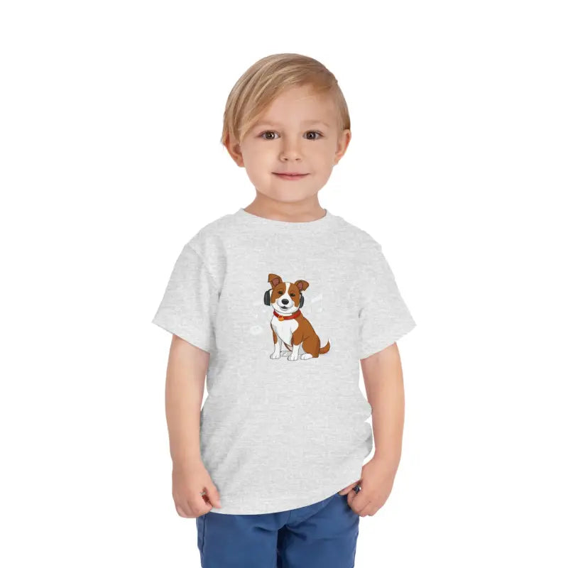 Doggie Dj Short Sleeve Tee: Fun & Comfy for Toddlers - Athletic Heather / 2t Kids Clothes