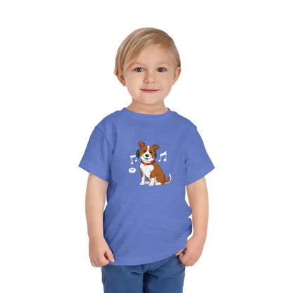 Doggie Dj Short Sleeve Tee: Fun & Comfy for Toddlers - Heather Columbia Blue / 2t Kids Clothes