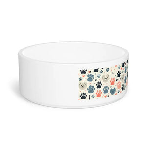 Chic Pet Bowl with Bold Paw Prints Feeding Station - Dipaliz - 16oz - Bowls Feeders & Waterers