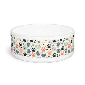 Chic Pet Bowl with Bold Paw Prints Feeding Station - Dipaliz - 16oz - Bowls Feeders & Waterers