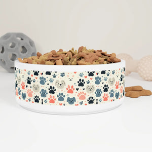 Chic Pet Bowl - Bold Paw Prints Ceramic Feeding Station - Dipaliz - Bowls Feeders & Waterers