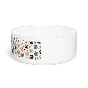 Chic Pet Bowl - Bold Paw Prints Ceramic Feeding Station - Dipaliz - Bowls Feeders & Waterers
