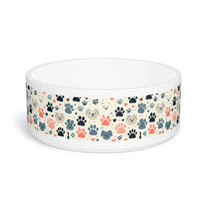 Chic Pet Bowl - Bold Paw Prints Ceramic Feeding Station - Dipaliz - Bowls Feeders & Waterers
