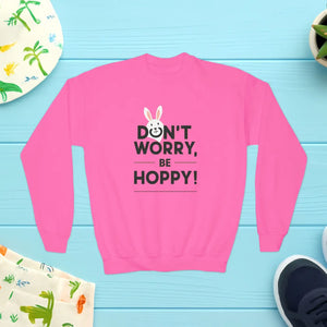 Cozy Youth Crewneck - Don’t Worry be Hoppy Easter - Dipaliz - Sweatshirts