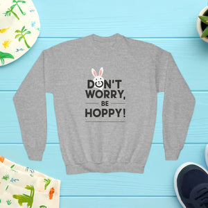 Cozy Youth Crewneck - Don’t Worry be Hoppy Easter - Dipaliz - Sweatshirts