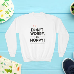 Cozy Youth Crewneck - Don’t Worry be Hoppy Easter - Dipaliz - Sweatshirts