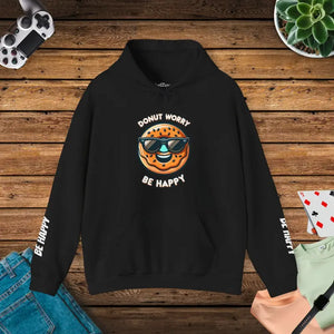 Happy Hooded Sweatshirt - Unisex Heavy Velvet Comfort - Dipaliz - Black / s - Hoodies