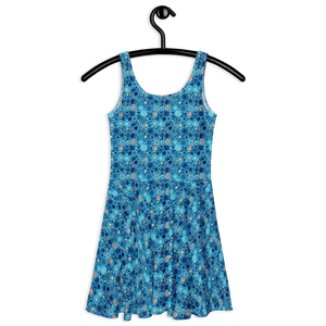 Capri Blue Skater – Dot Pattern Recycled Polyester - Dipaliz - Dresses - Xs