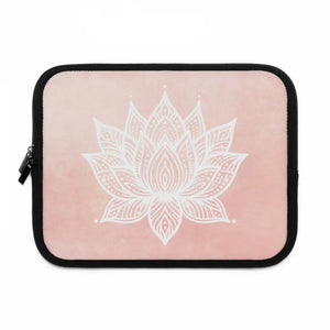 Laptop Sleeve - Dual Zipper Mandala Lotus Design by Dipaliz Black / 10’’