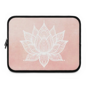 Laptop Sleeve - Dual Zipper Mandala Lotus Design by Dipaliz Black / 13’’