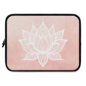 Laptop Sleeve - Dual Zipper Mandala Lotus Design by Dipaliz Black / 15’’
