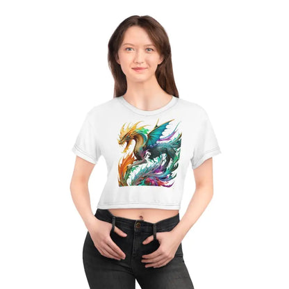 Dragon Art Crop Tee: your Inner Fashionista - Black Stitching / s All Over Prints