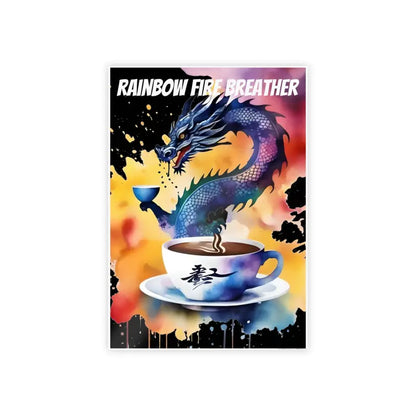 Dragon Fire Coffee Cup Poster - Energize your Space with Bold Gloss! - 23.4’’ x 33.1’’ (vertical) / Glossy