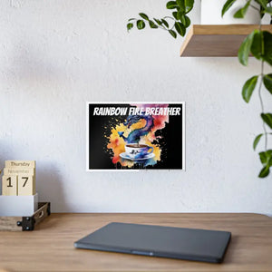 Dragon Coffee Cup Gsm High Gloss Poster - Rainbow Fire Art - Dipaliz - Posters Prints & Visual Artwork