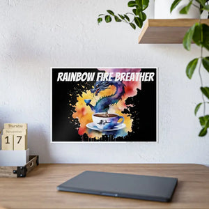 Dragon Coffee Cup Gsm High Gloss Poster - Rainbow Fire Art - Dipaliz - Posters Prints & Visual Artwork