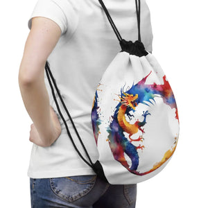 Vibrant Paint Splashes Drawstring Bag - Lightweight Travel - Dipaliz - Backpacks