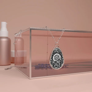 Elegant Dragon Sun Oval Necklace Silver Jewelry Dipaliz - Necklaces
