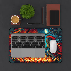 Epic Dragon Battle Desk Mat - Neoprene Warrior Theme - Dipaliz - Workstation & Cubicle Accessories