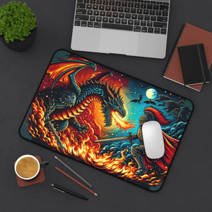 Epic Dragon Battle Desk Mat - Neoprene Warrior Theme - Dipaliz - Workstation & Cubicle Accessories