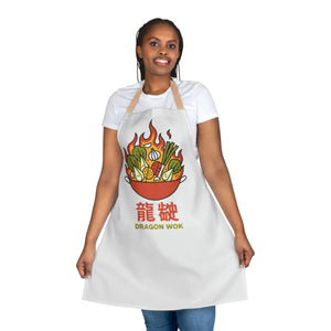 Dragon Wok Apron - Flame Canvas Cooking Bib - Dipaliz - Aprons
