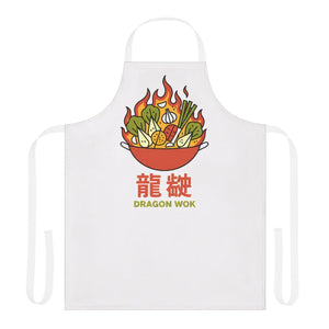 Dragon Wok Apron - Flame Canvas Cooking Bib - Dipaliz - Aprons