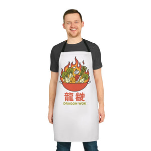 Dragon Wok Apron - Flame Canvas Cooking Bib - Dipaliz - Aprons