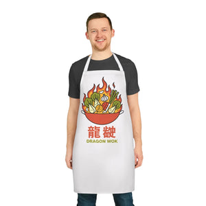 Dragon Wok Apron - Flame Canvas Cooking Bib - Dipaliz - Aprons