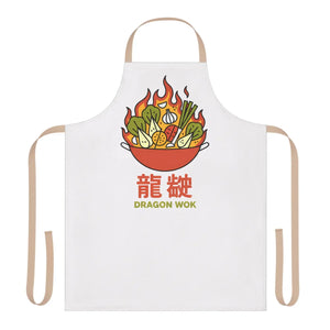 Dragon Wok Apron - Flame Canvas Cooking Bib - Dipaliz - Aprons