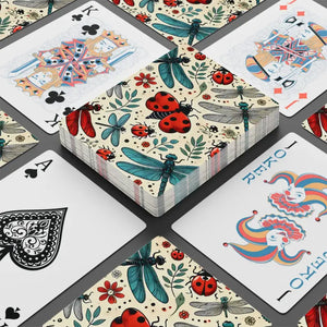 Ladybugs Fun Poker Playing Cards 300gsm Premium Stock - Dipaliz - 2.5’’ x 3.5’’ / White / Semi Glossy - Card Games