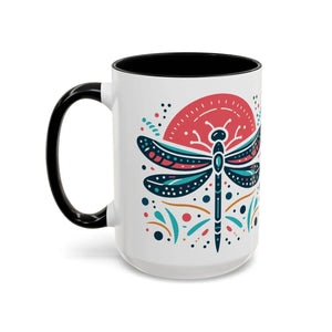 Vibrant Dragonfly Coffee Mug - Two Tone 11oz Ceramic - Dipaliz - Mugs