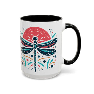 Vibrant Dragonfly Coffee Mug - Two Tone 11oz Ceramic - Dipaliz - Mugs