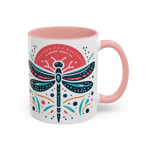 Vibrant Dragonfly Coffee Mug - Two Tone 11oz Ceramic - Dipaliz - Mugs