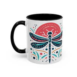 Vibrant Dragonfly Coffee Mug - Two Tone 11oz Ceramic - Dipaliz - Mugs