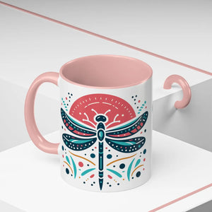 Vibrant Dragonfly Coffee Mug - Two Tone 11oz Ceramic - Dipaliz - Mugs
