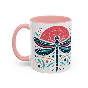 Vibrant Dragonfly Coffee Mug - Two Tone 11oz Ceramic - Dipaliz - Mugs