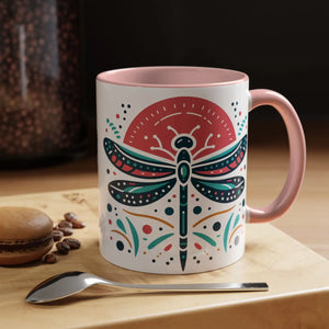 Vibrant Dragonfly Coffee Mug - Two Tone 11oz Ceramic - Dipaliz - Mugs