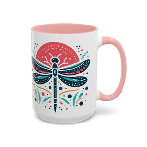 Vibrant Dragonfly Coffee Mug - Two Tone 11oz Ceramic - Dipaliz - Mugs