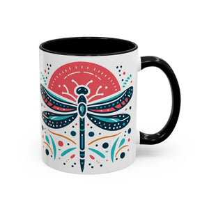 Vibrant Dragonfly Coffee Mug - Two Tone 11oz Ceramic - Dipaliz - Mugs