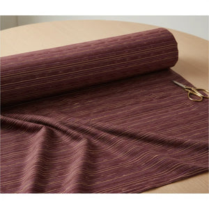 DipaliZ Maroon Striped Cotton Fabric by the Yard — shown draped to show the drape and hand of the cloth
