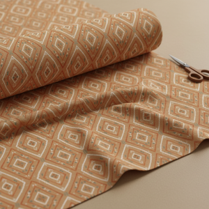 Draped terracotta diamond fabric
